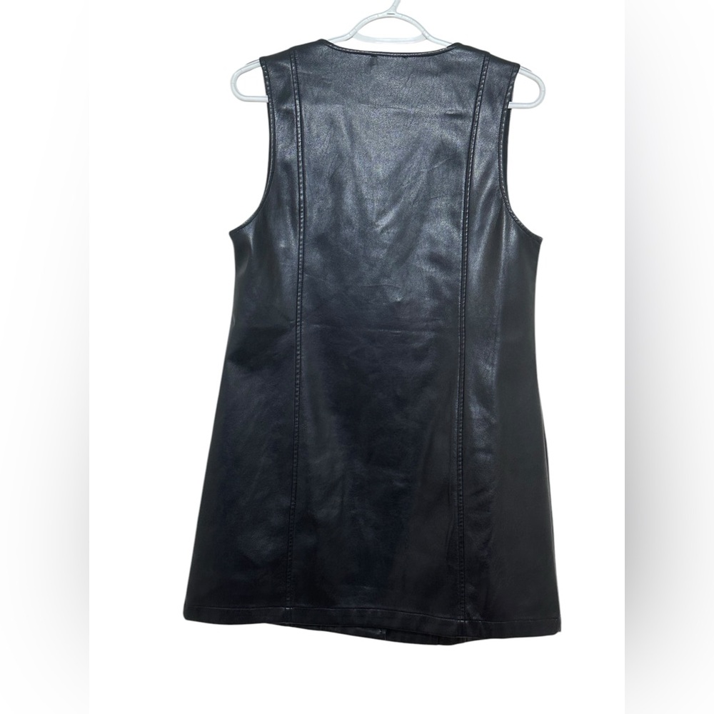 Nasty Gal Faux Leather Vest Dress Black Size 6 - Picture 3 of 6